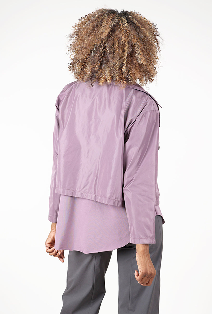 Nylon Triple Collar Jacket, Amethyst