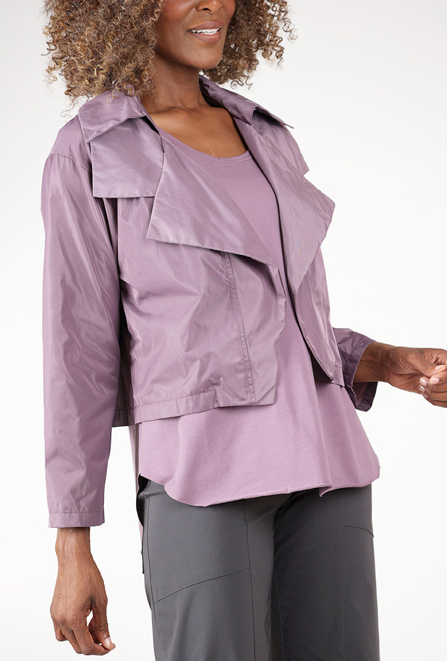 Nylon Triple Collar Jacket, Amethyst