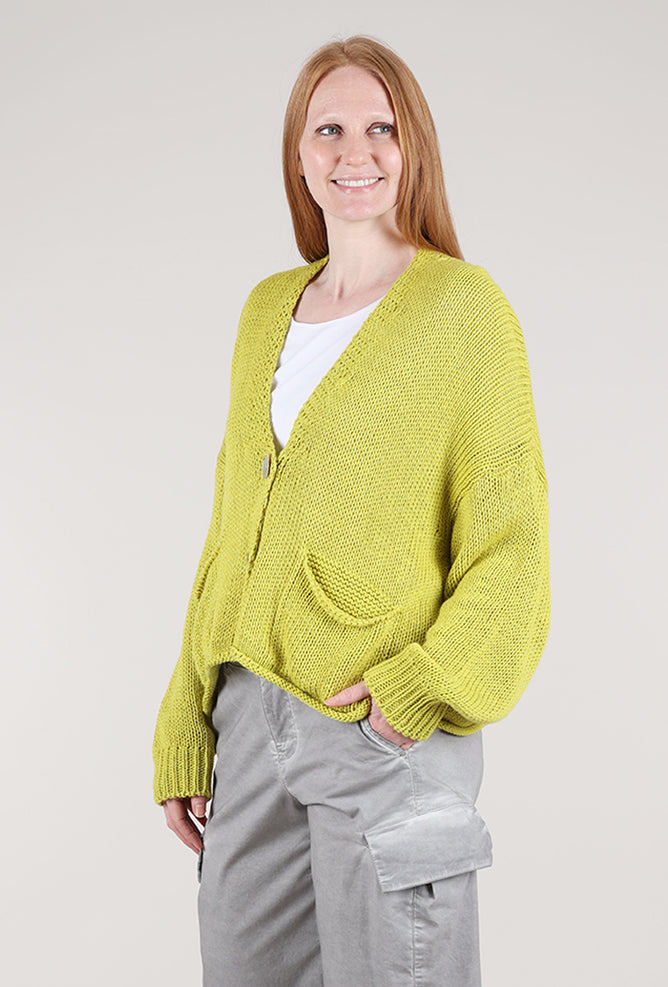 Alembika Slouchy Cotton Grandpa Sweater, Yellow 