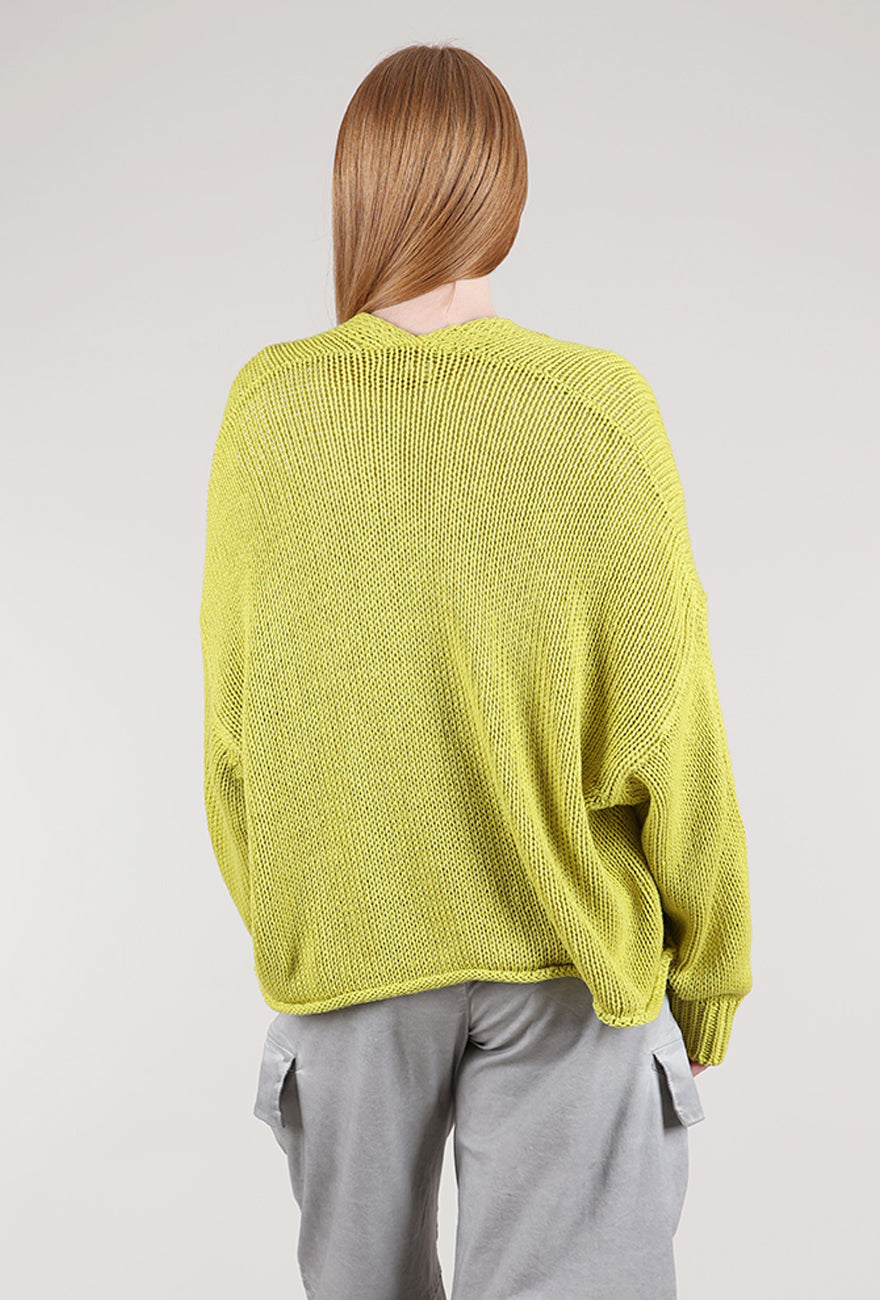 Alembika Slouchy Cotton Grandpa Sweater, Yellow 