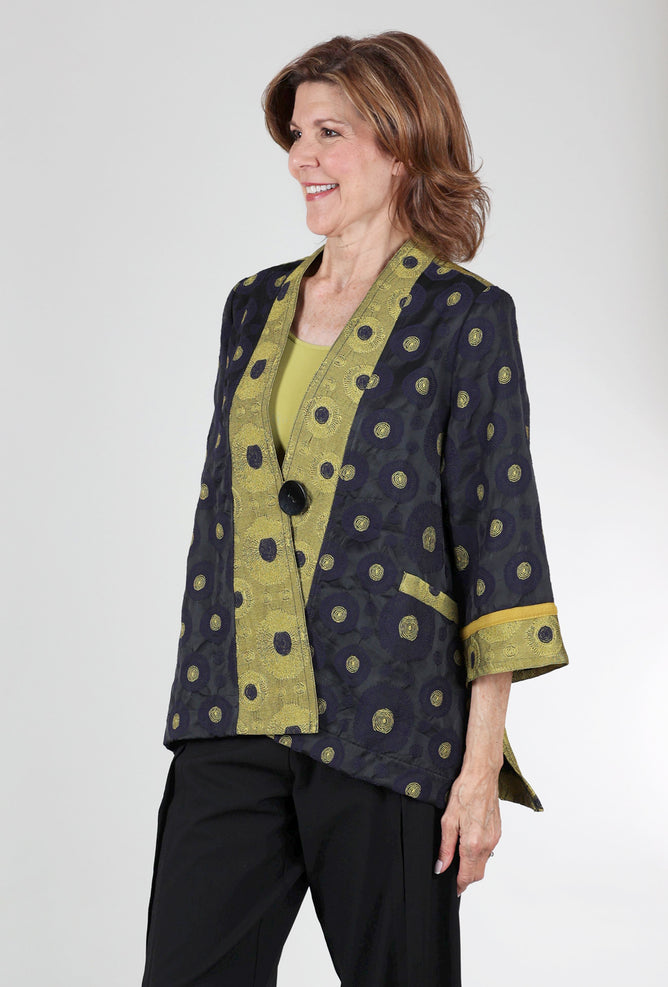 Moonlight Kimono Event Jacket, Navy/Kiwi 