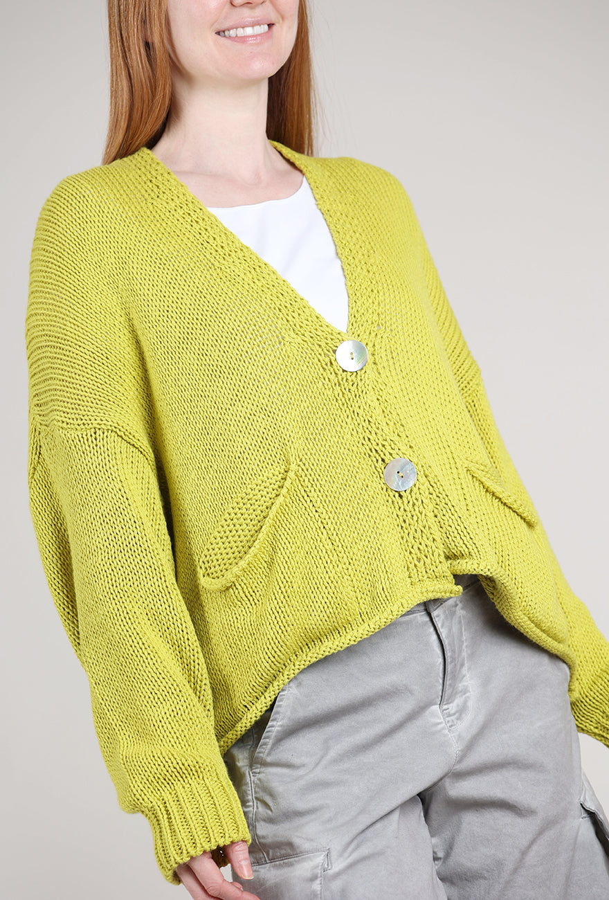Alembika Slouchy Cotton Grandpa Sweater, Yellow 