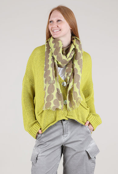 See Design Small Totem Linen Scarf, Brown/Citron 