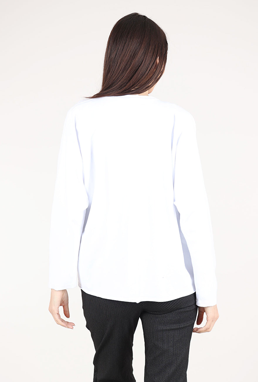 Mododoc Open Front Kimono Sleeve Cardie, White 