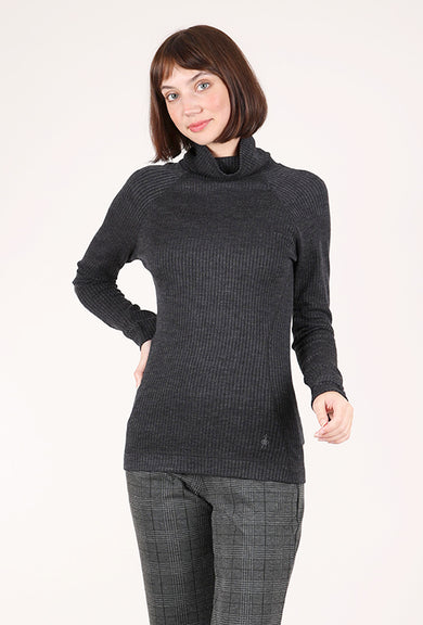 Smartwool Thermal Merino Rib Tneck, Charcoal Heather 