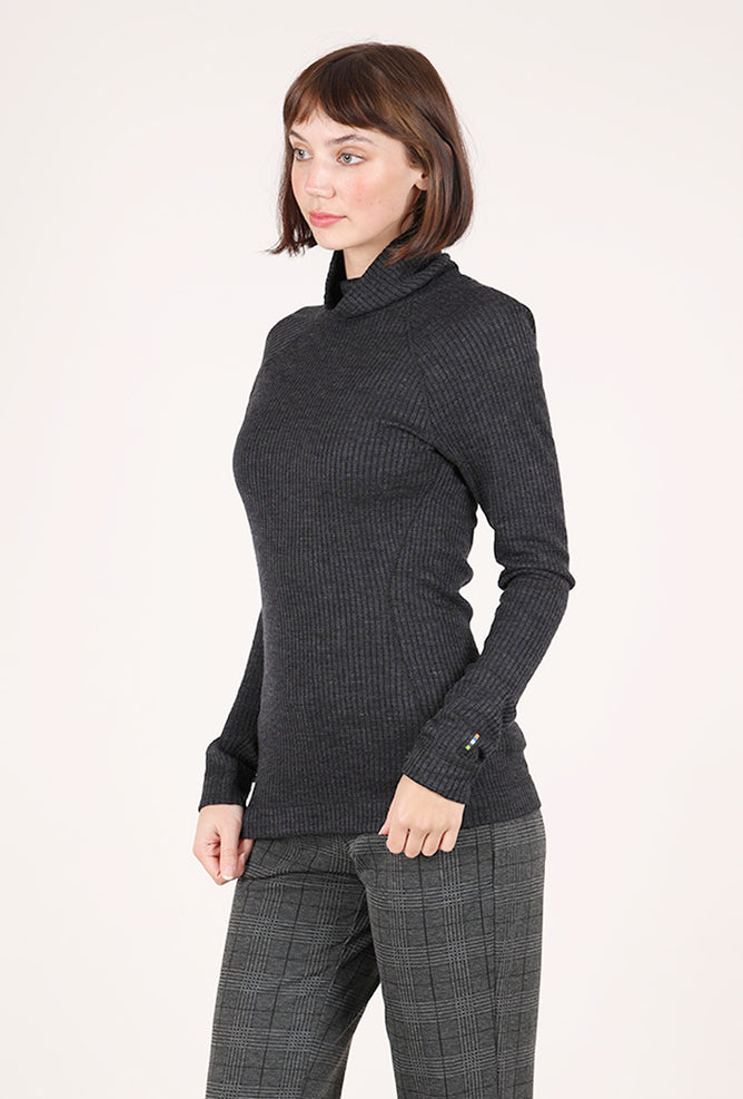 Smartwool Thermal Merino Rib Tneck, Charcoal Heather 
