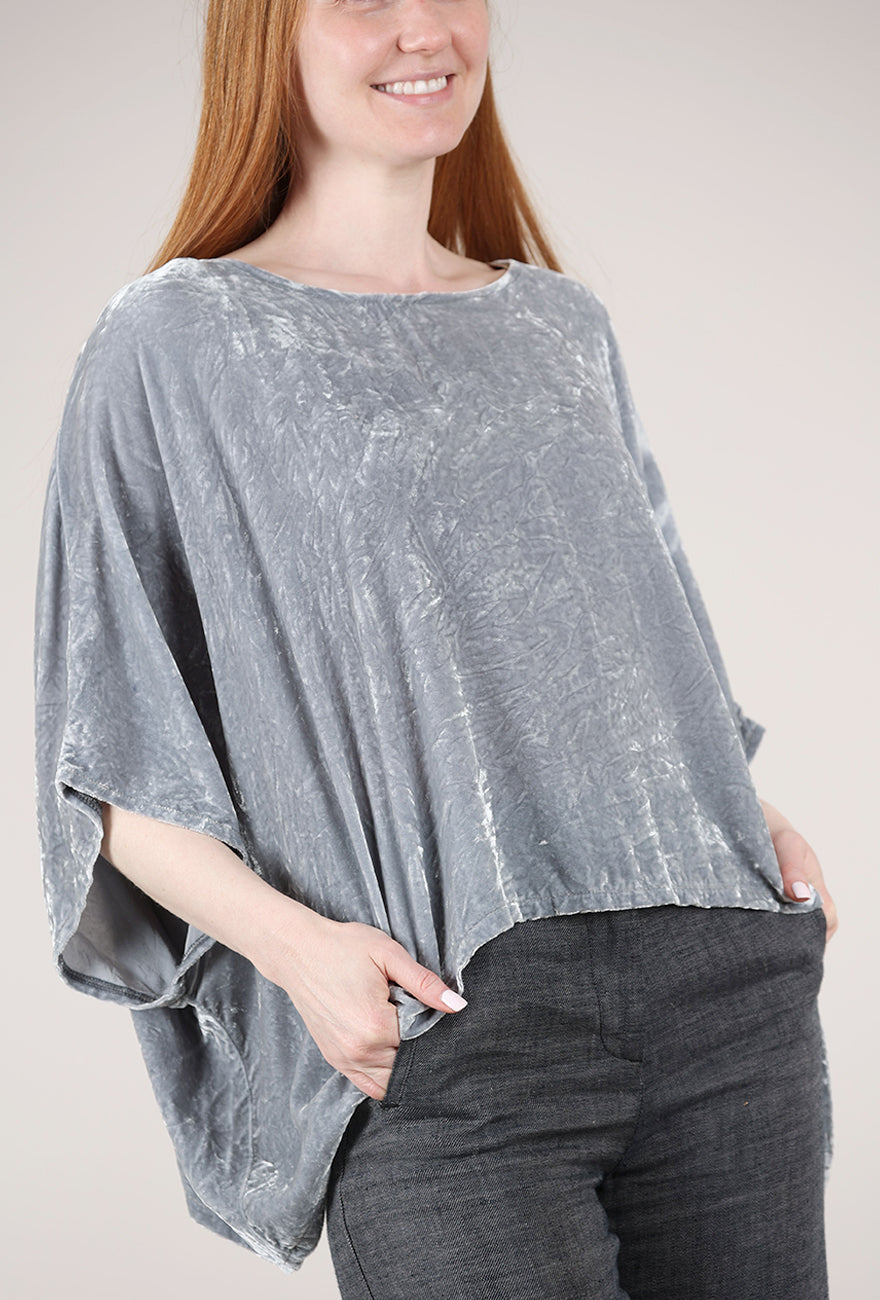 Artists & Revolutionaries Wide Velvet Gaia Top, Gray 