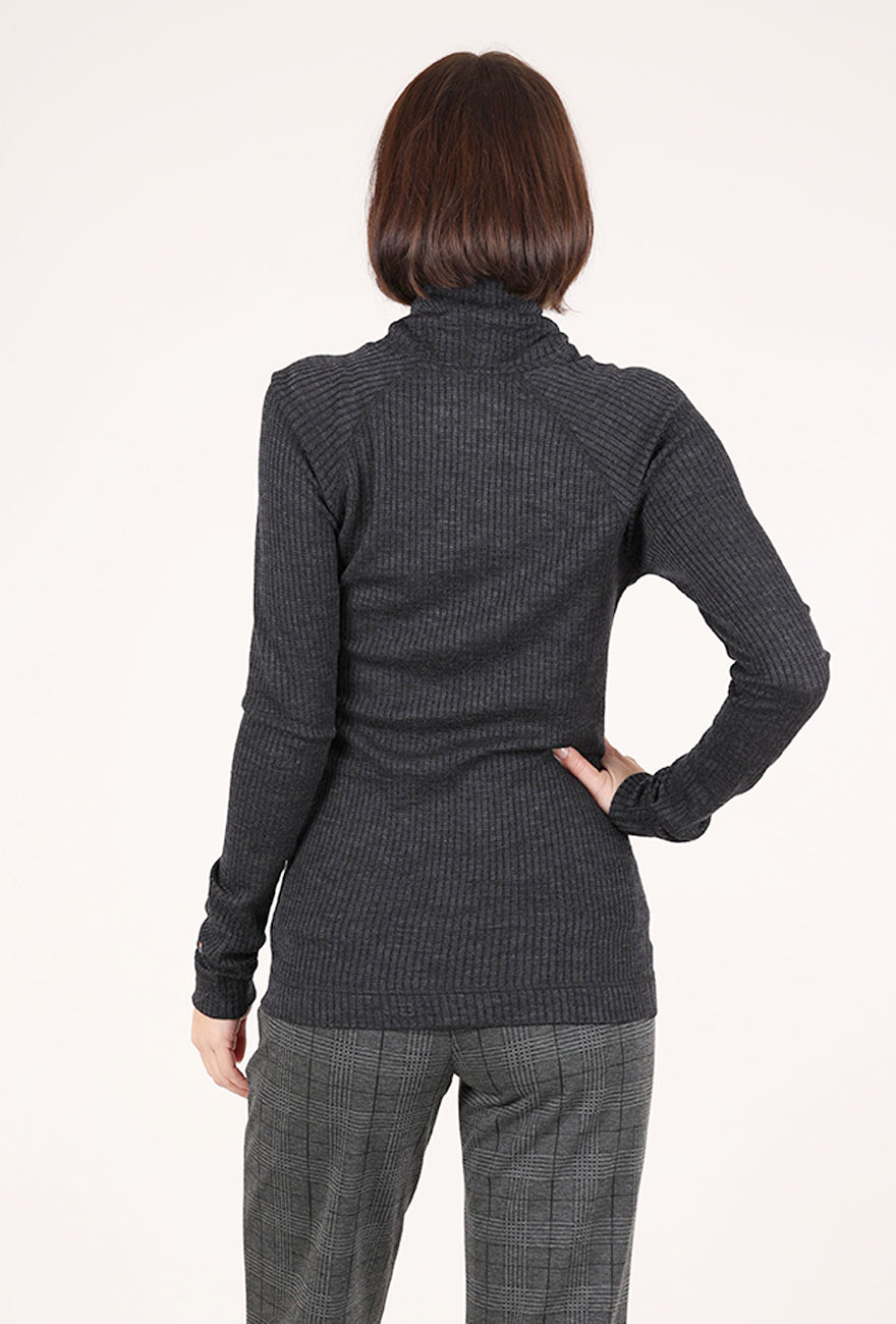 Smartwool Thermal Merino Rib Tneck, Charcoal Heather 