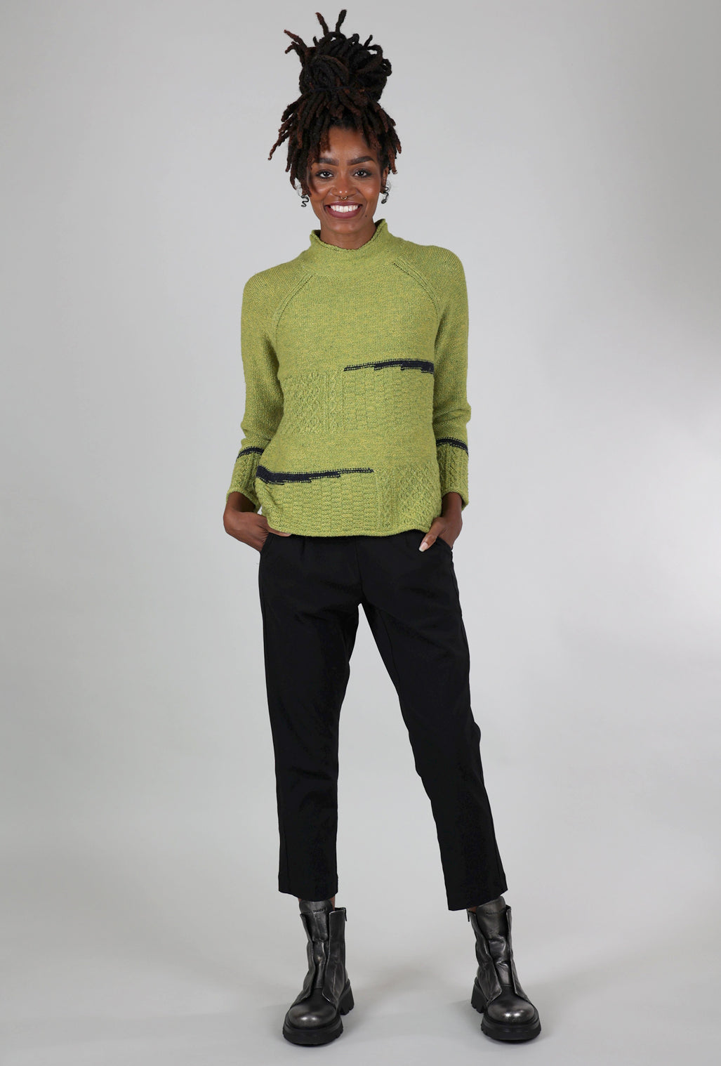 Habitat Harvest Tweed Mixed-Stitch Sweater, Pear 