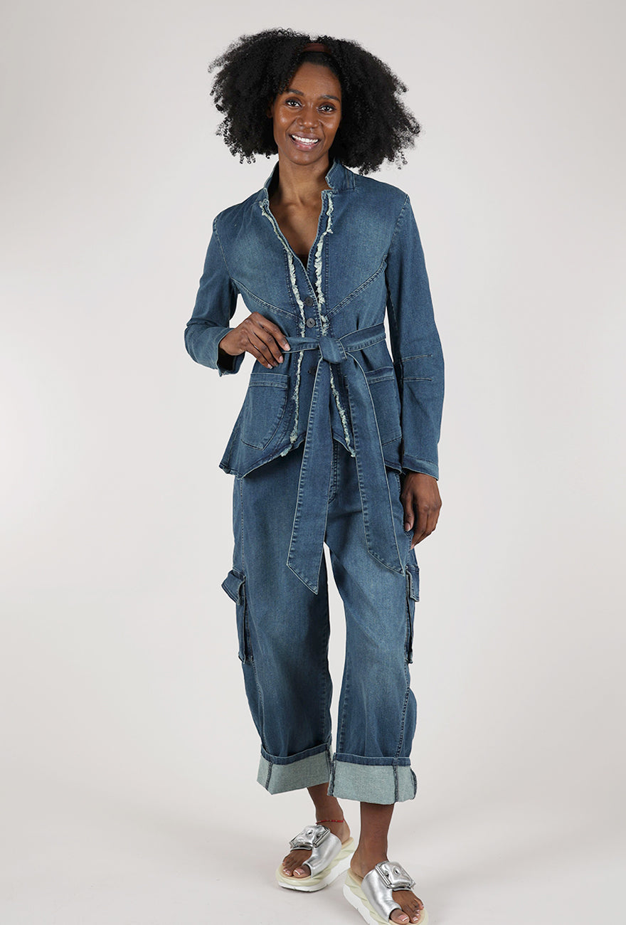 Pluslavie The Bowflare Denim Jacket, Blue 