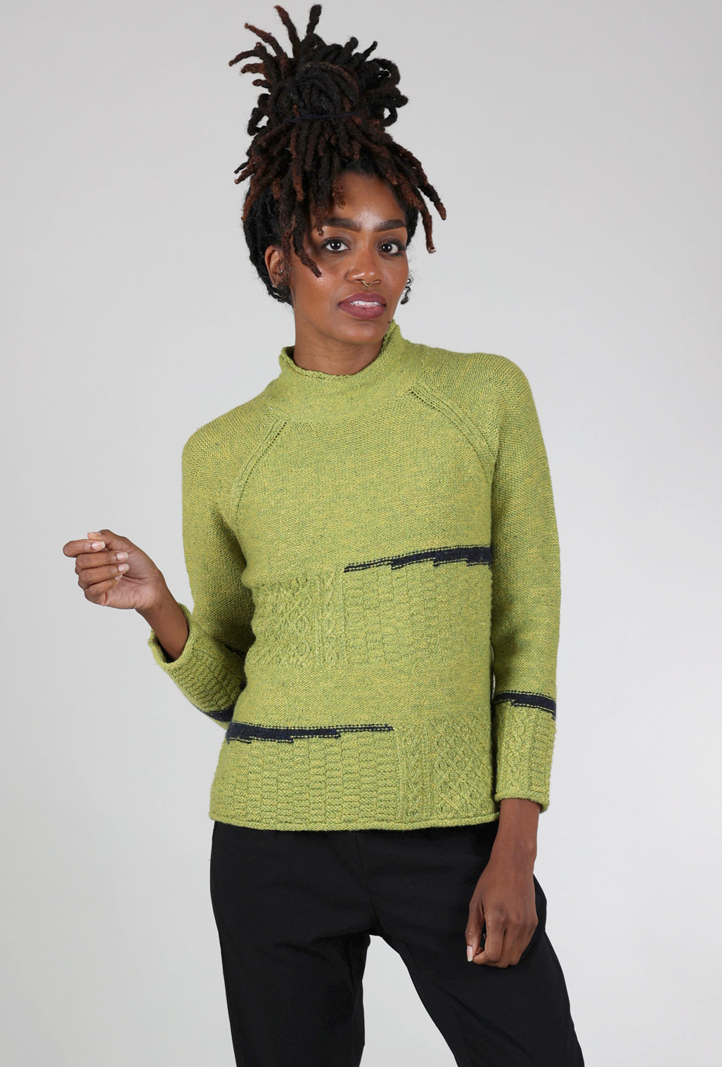 Habitat Harvest Tweed Mixed-Stitch Sweater, Pear 