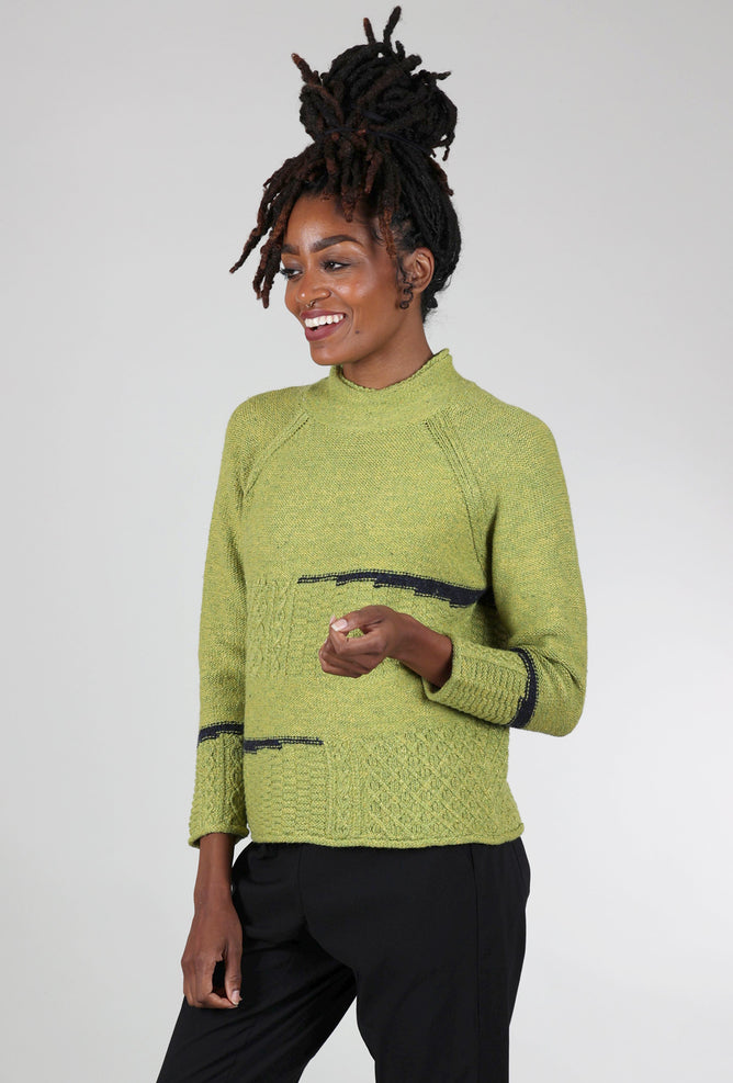 Habitat Harvest Tweed Mixed-Stitch Sweater, Pear 