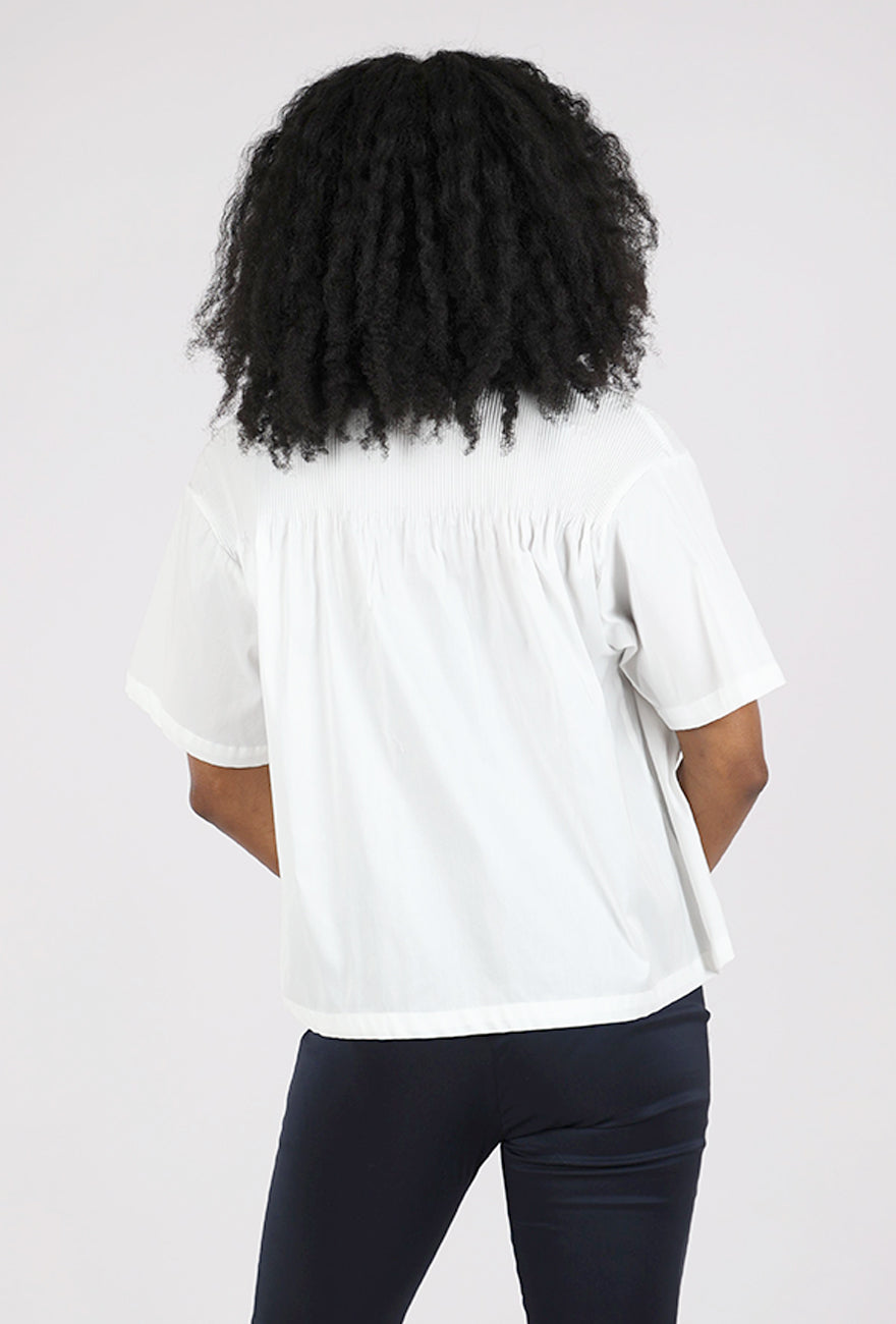 Cotelac Crinkle Yoke Button-Up, White 