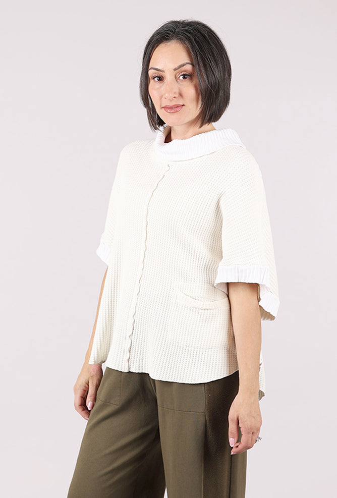 Fenini Waffle Cowl Topper, Ivory 