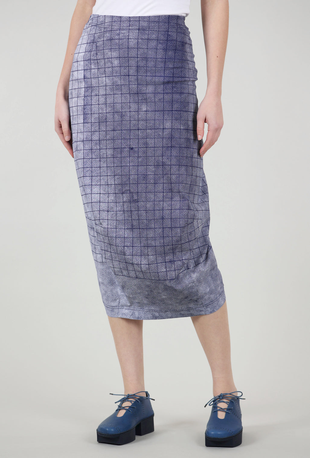 Rundholz Sig Stretch Print Slim Skirt, Azure Print 