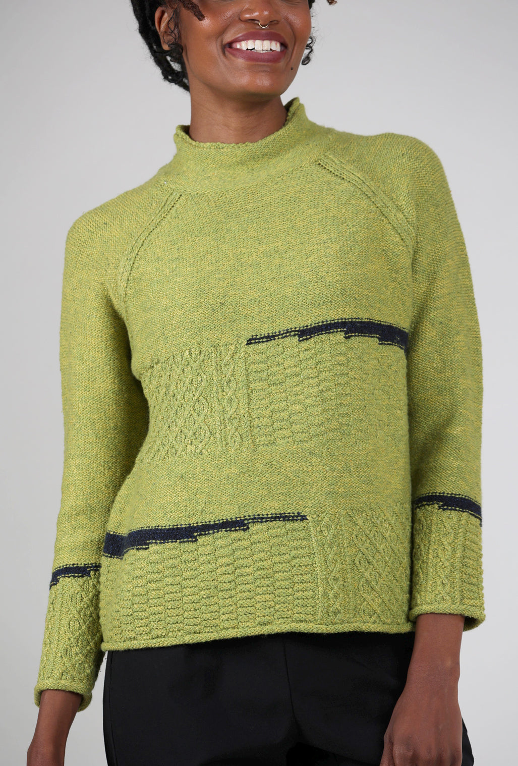 Habitat Harvest Tweed Mixed-Stitch Sweater, Pear 