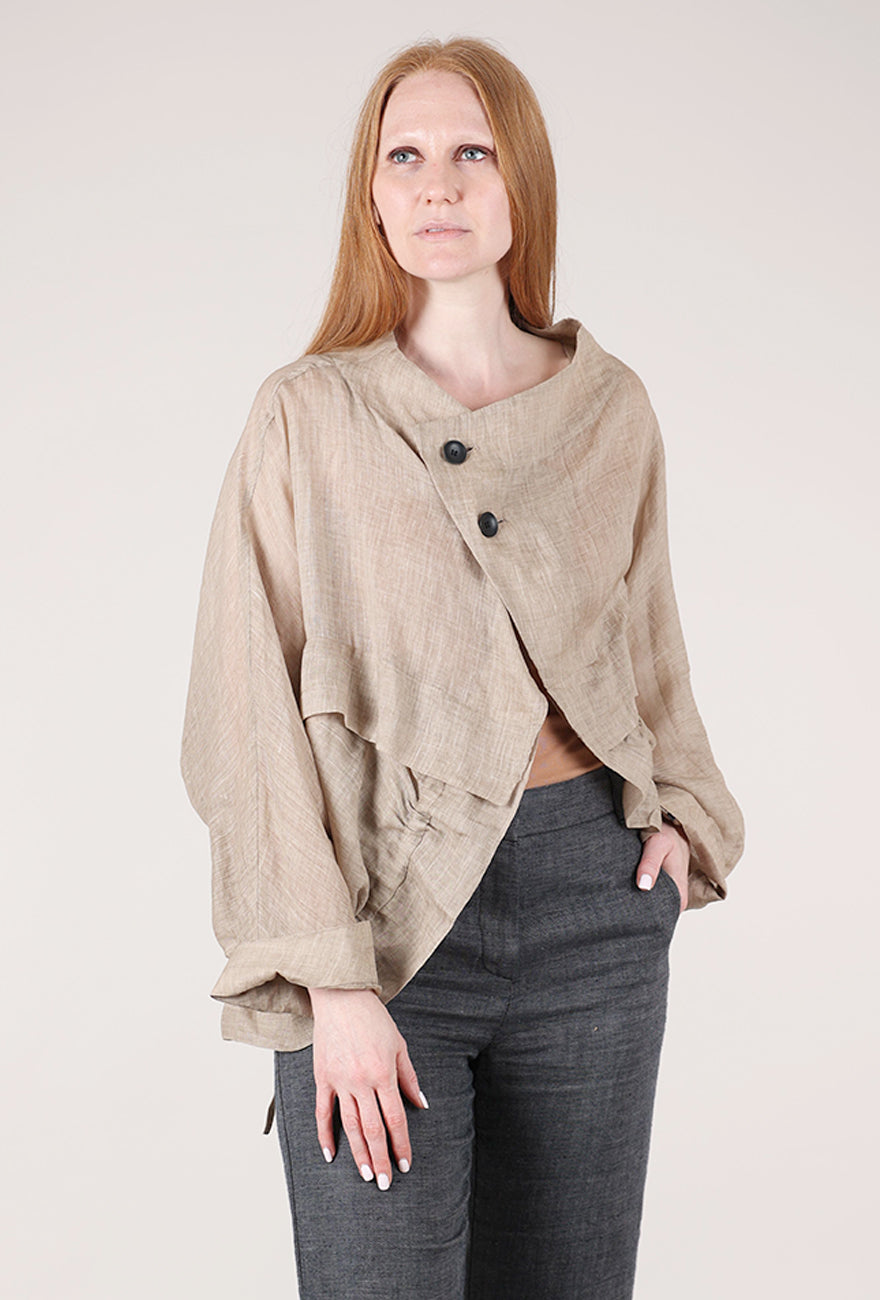 Moyuru Nettle Asym Jacket, Clay 