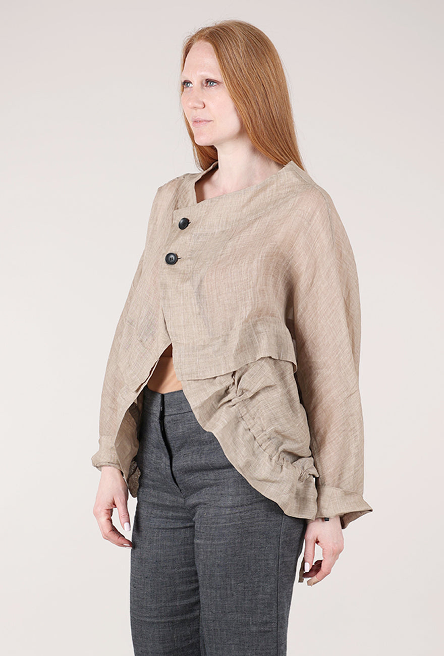 Moyuru Nettle Asym Jacket, Clay 