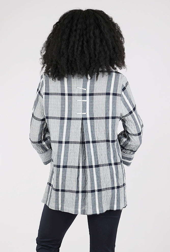 Moonlight Big Check Jacket, White/Blue 
