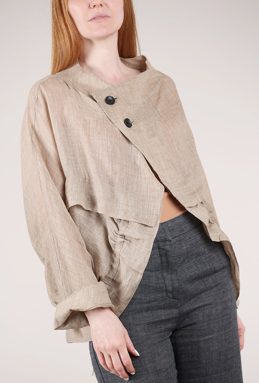 Moyuru Nettle Asym Jacket, Clay 