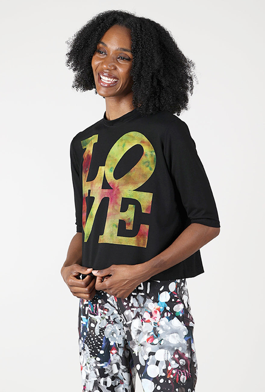 Love Tee, Black/Citrus Angle 2