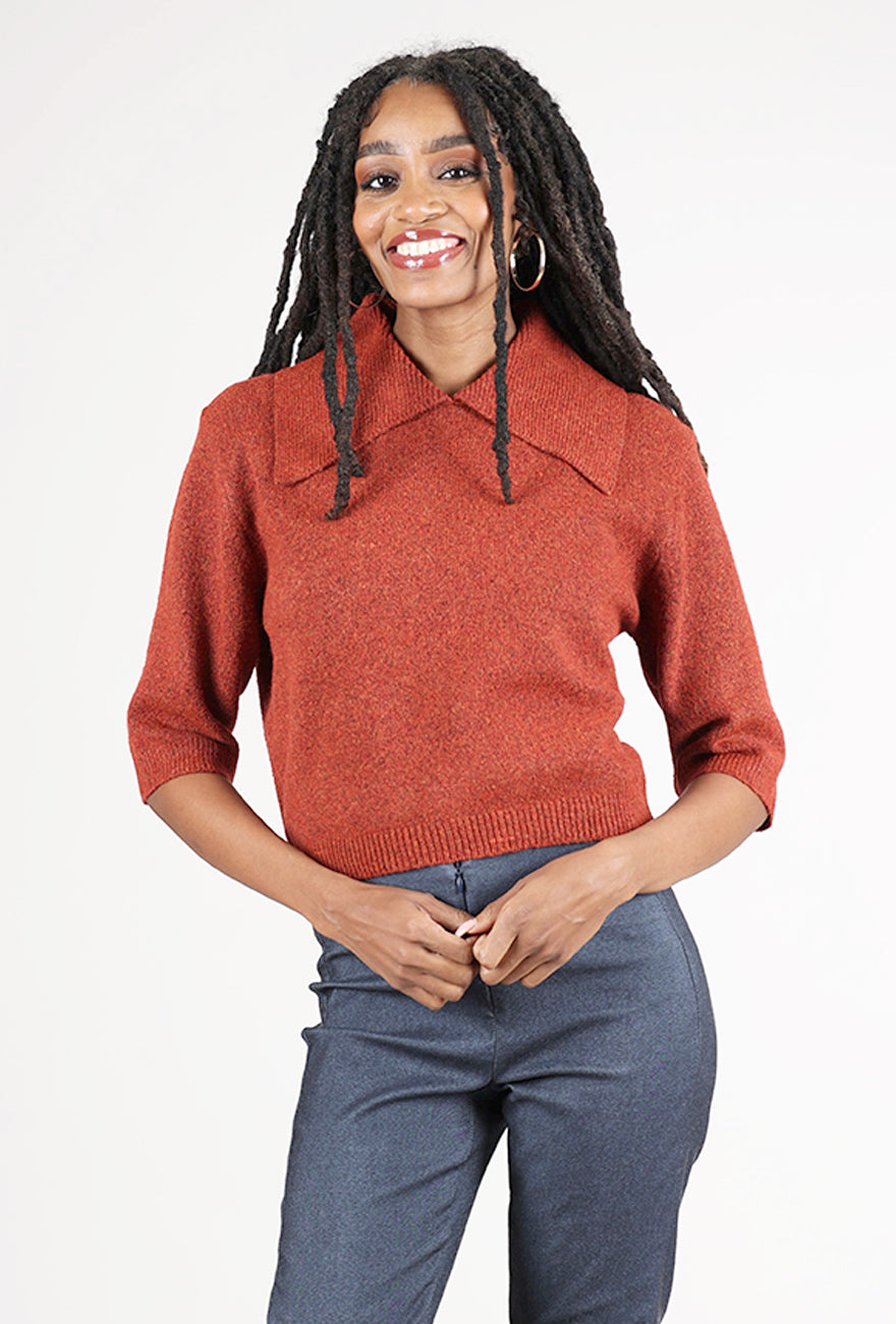 Grade & Gather Cutie Collar Sweater, Maple 