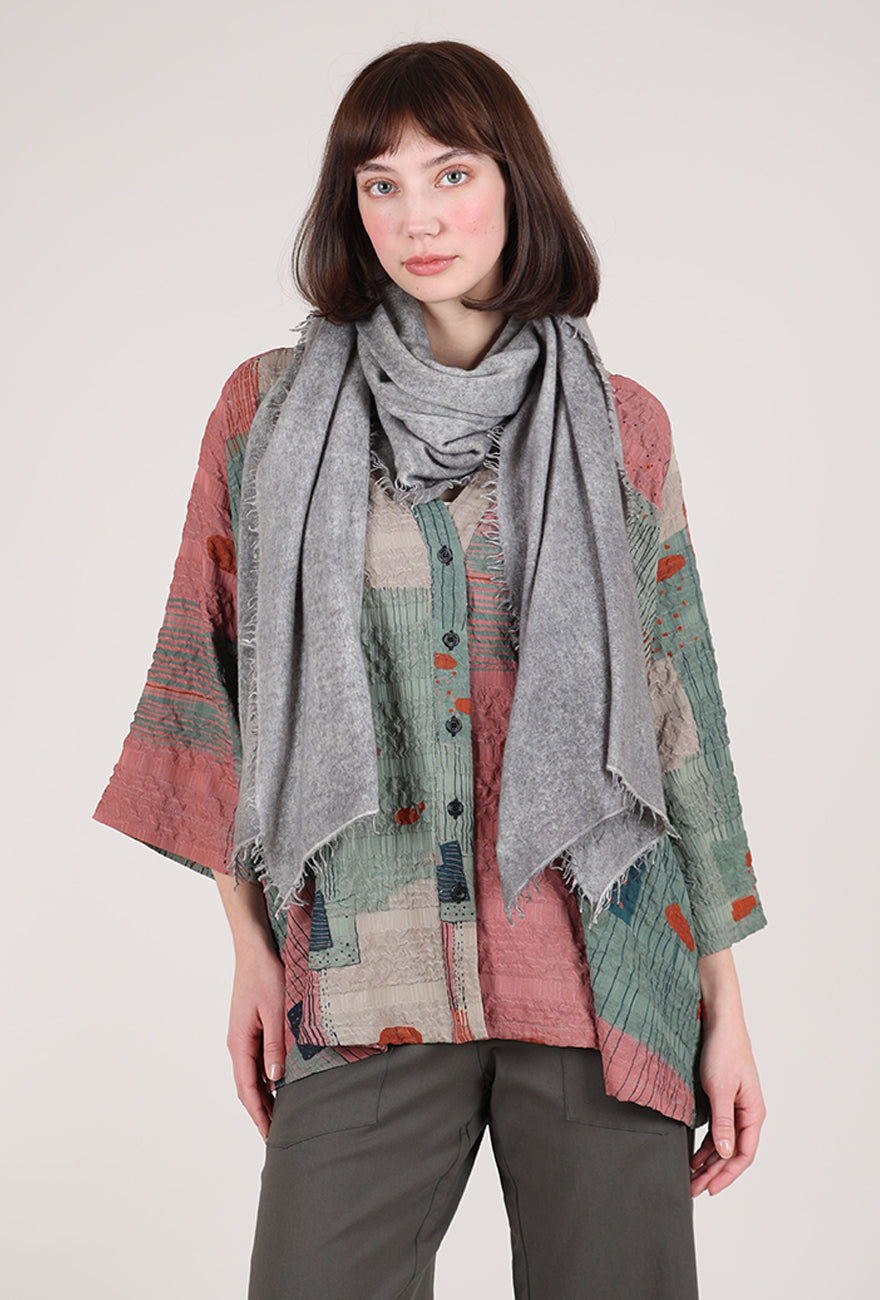 Alessandro Aste Spray Art Felted Cashmere Scarf, Heather Gray 