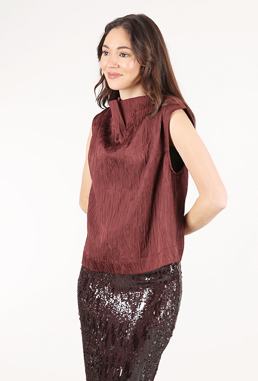 Grade & Gather Texture Mock Neck Tank, Port 