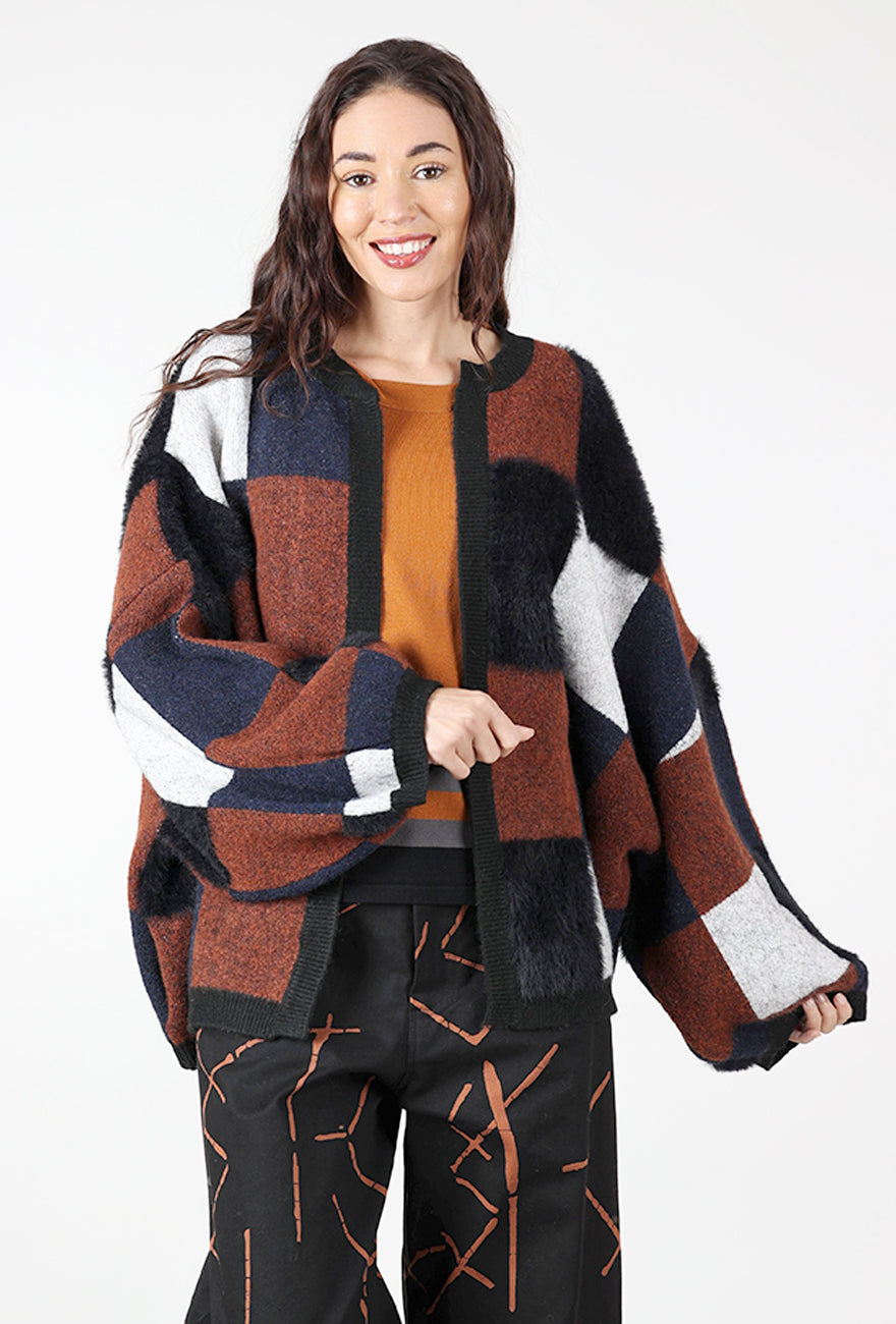 Bel Kazan Flower Power Cardie, Black Multi 