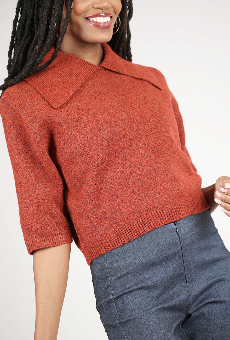Grade & Gather Cutie Collar Sweater, Maple 