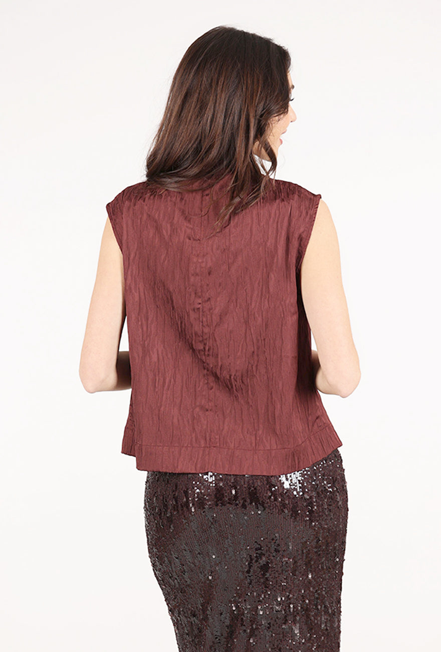 Grade & Gather Texture Mock Neck Tank, Port 