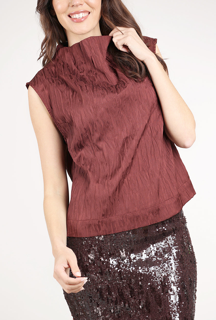 Grade & Gather Texture Mock Neck Tank, Port 