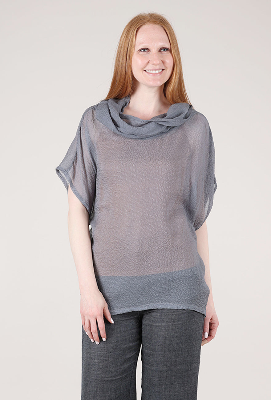 Artists & Revolutionaries Cowl Neck Space Top, Pewter 