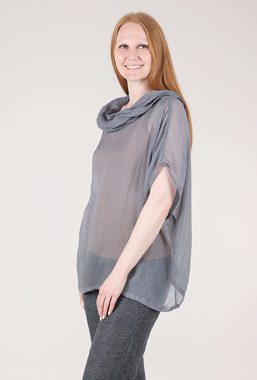 Artists & Revolutionaries Cowl Neck Space Top, Pewter 