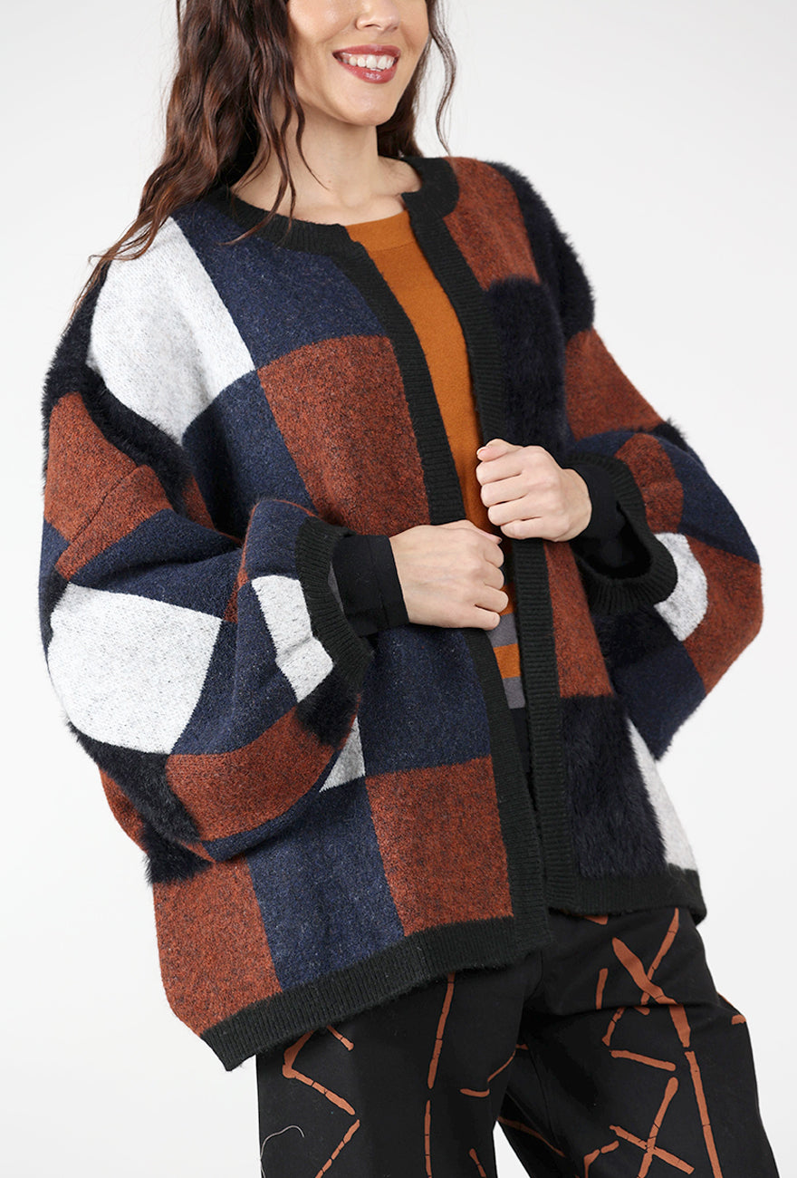 Bel Kazan Flower Power Cardie, Black Multi 