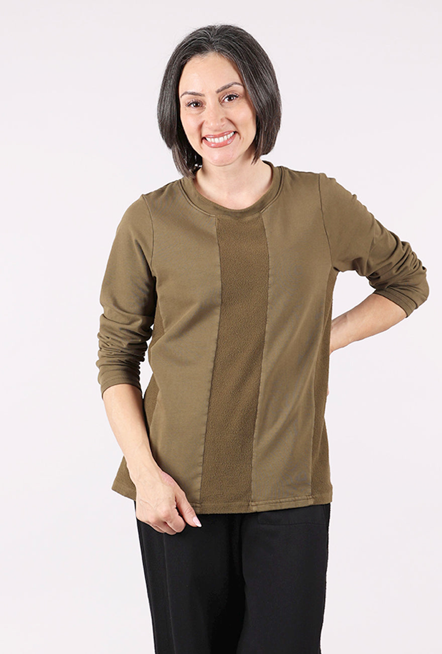 Fenini Switch it Up Fleece Top, Olive 