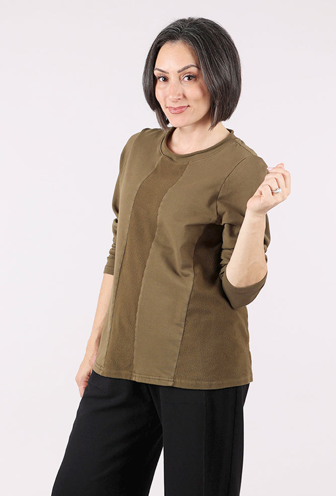 Fenini Switch it Up Fleece Top, Olive 