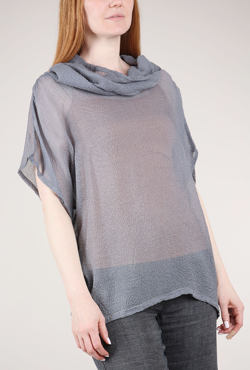 Artists & Revolutionaries Cowl Neck Space Top, Pewter 
