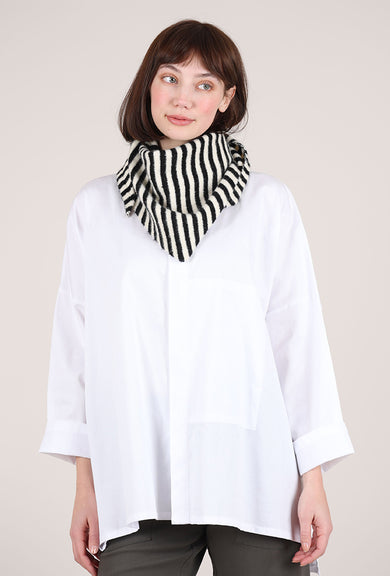 Striped Triangle Scarf, Black/White