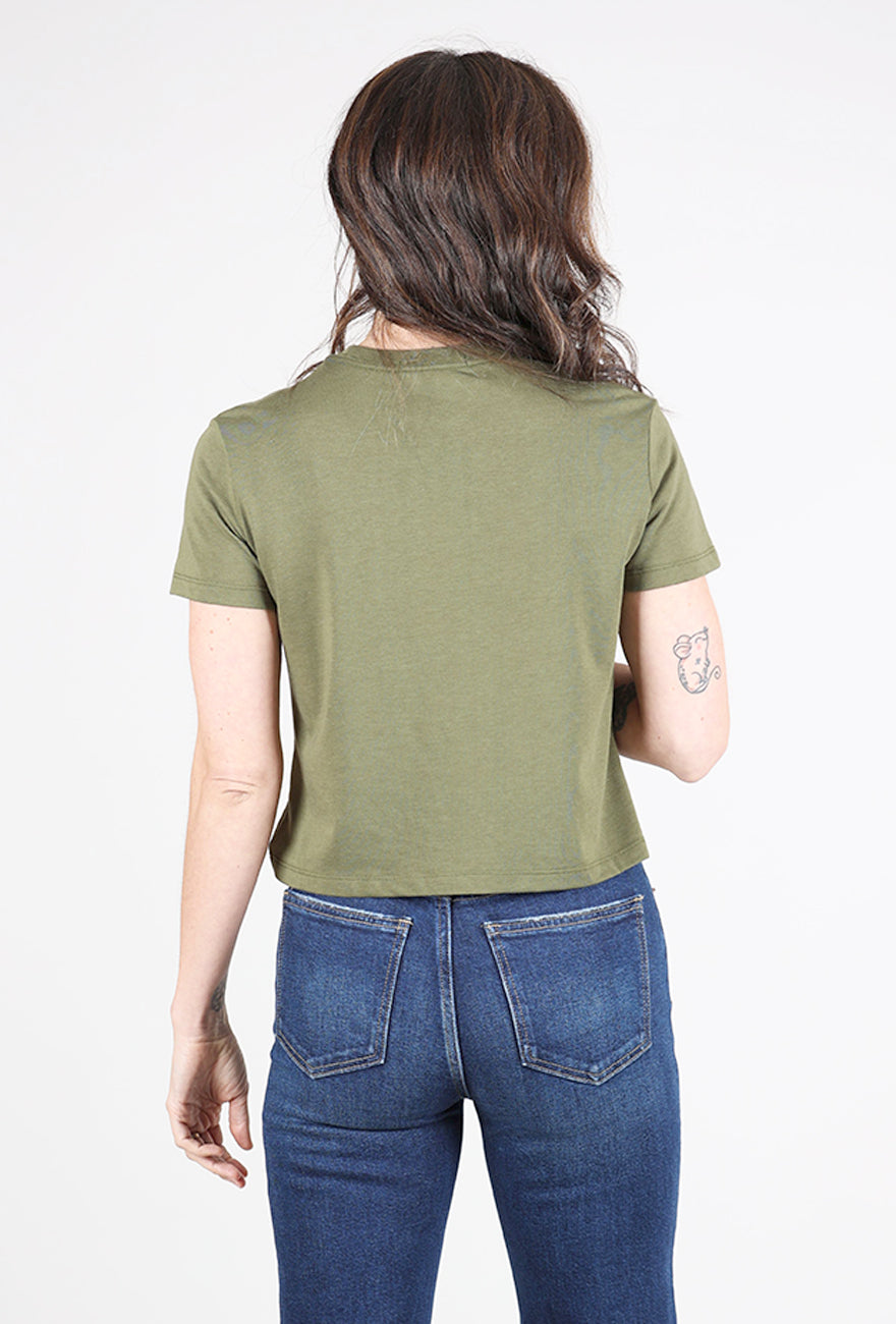 Cropped Collegiate Tee, Smoketree/Gardenia