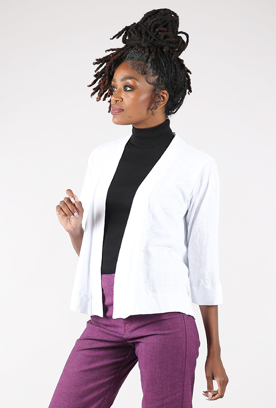 Mododoc Easy 3/4 Sleeve Cardie, White 