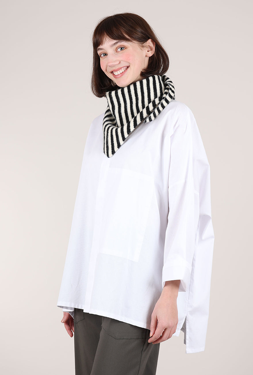 Striped Triangle Scarf, Black/White