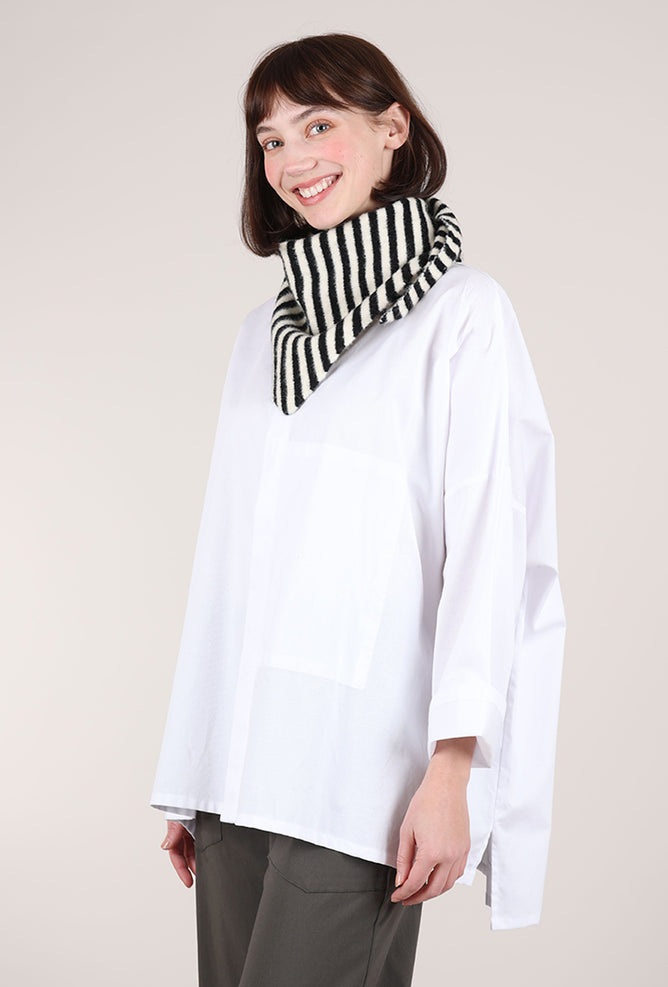 Striped Triangle Scarf, Black/White Angle 2