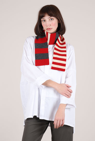 Skinny Striped Scarf, Red