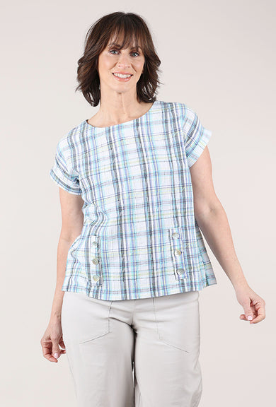 Habitat Blurred Plaid Harwich Pullover, Sky 