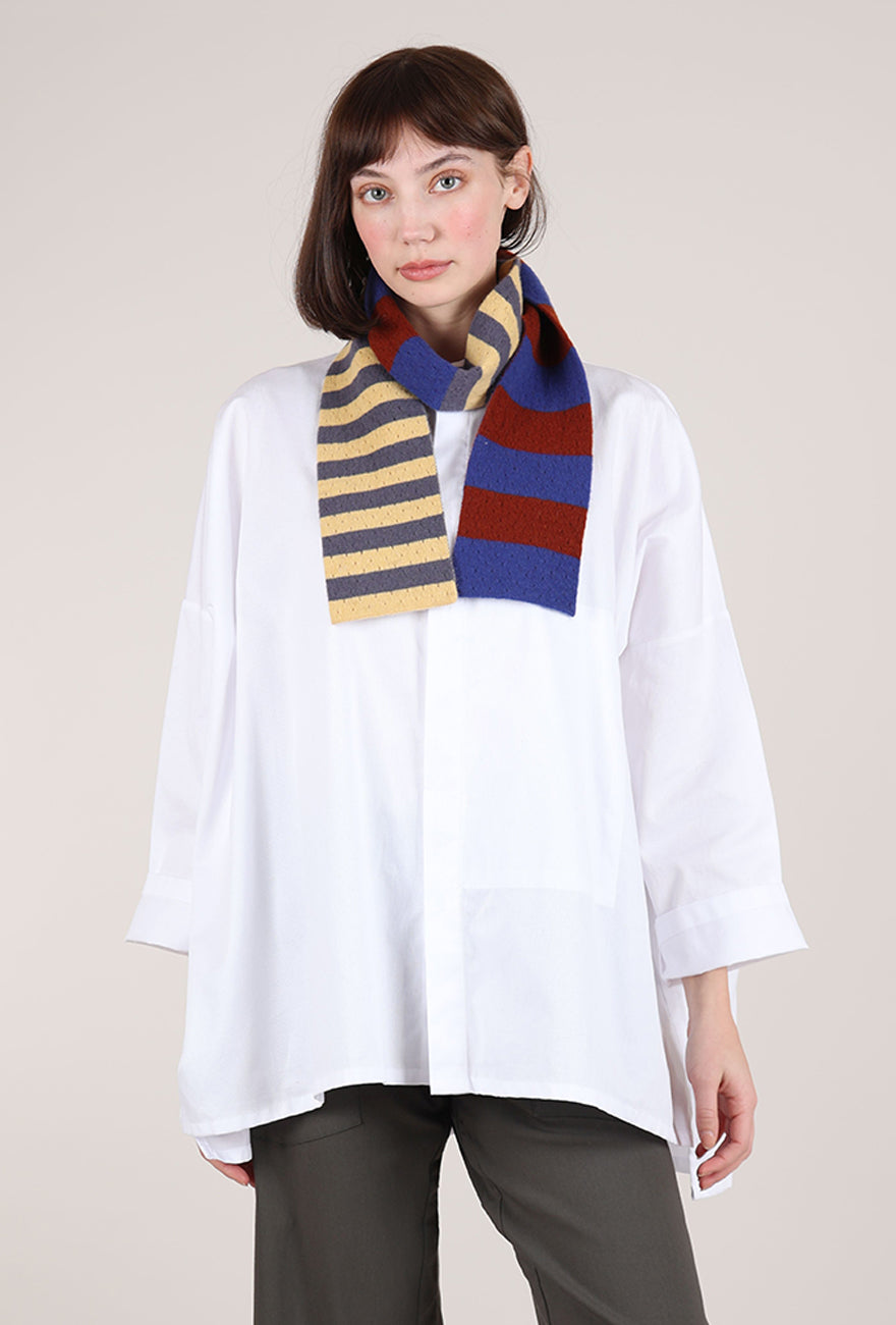 Skinny Striped Scarf, Blue