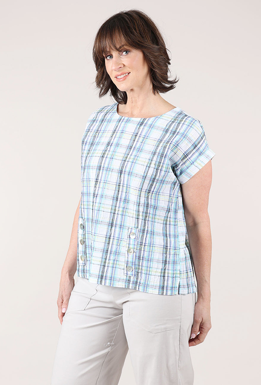 Habitat Blurred Plaid Harwich Pullover, Sky 