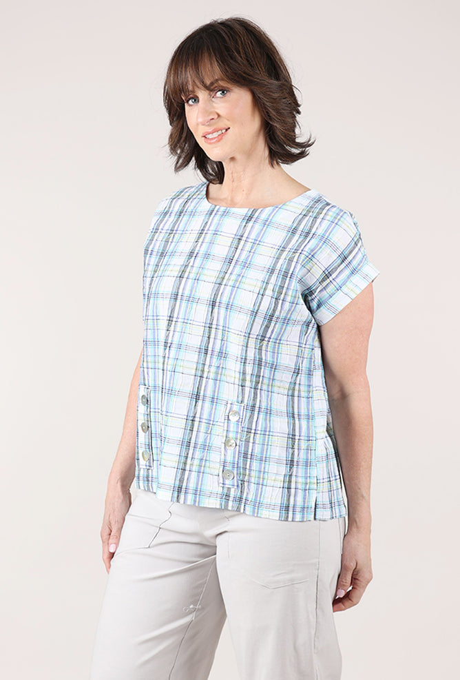 Habitat Blurred Plaid Harwich Pullover, Sky 