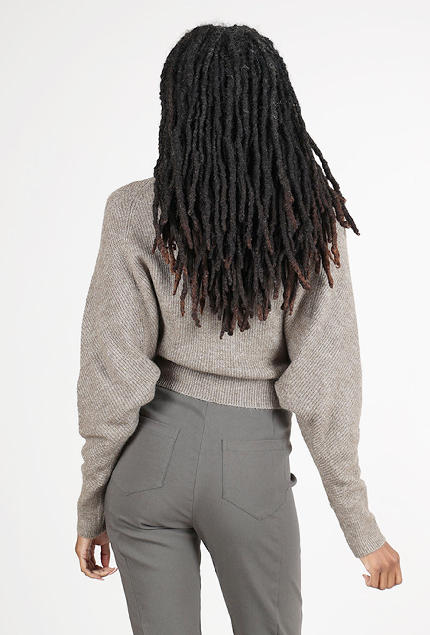 Grade & Gather Cowl Batwing Sweater, Field Gray 