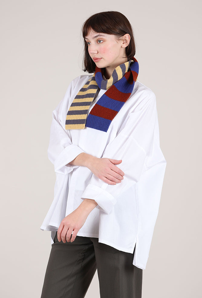 Skinny Striped Scarf, Blue Angle 2